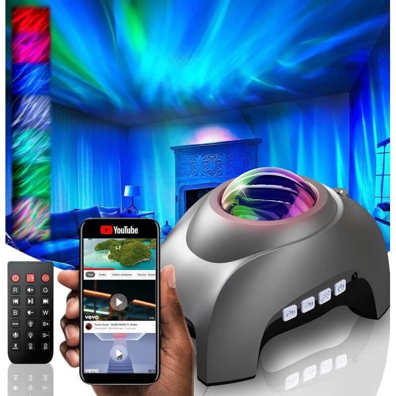 Stern & Aurora Borealis Himmelsprojektor – Kinder-Nachtlicht + Fernbedienung – Babyzimmer-Dekoration, Deckenlampe, Galax...