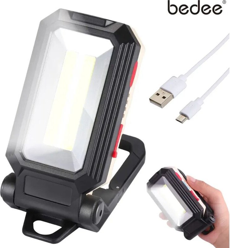 Wiederaufladbare LED-Arbeitsleuchte mit Magnetfuß und Haken, tragbare COB-Werkstattlampe für Autoreparaturen, Camping un...