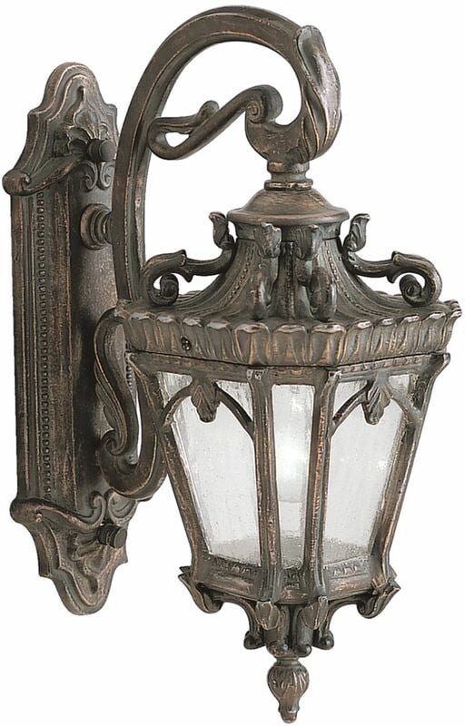 Licht-erlebnisse - Außenwandlampe E27 IP44 Braun Hof Terrasse Glas Aluminium Vintage