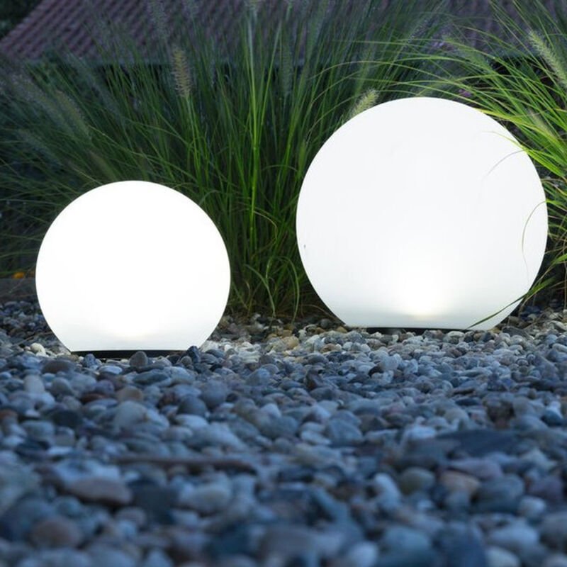 Heitronic - 35420 Boule Solar-Dekoleuchte Kugel led led fest eingebaut 0.2 w Weiß