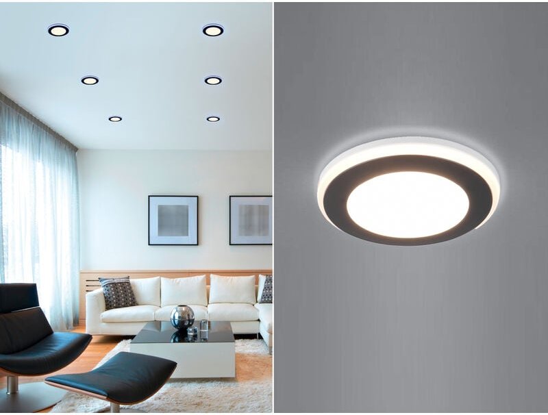 Runder LED Deckeneinbaustrahler AURA Schwarz matt Ø 8,2cm