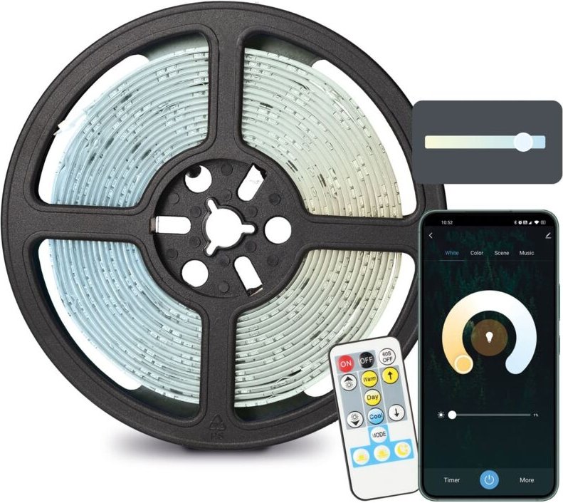 Ksix SmartLED Strip 5m, trimmbar, 1000 lm, App Compatible with Alexa, Google Home, Siri, CCT Targets