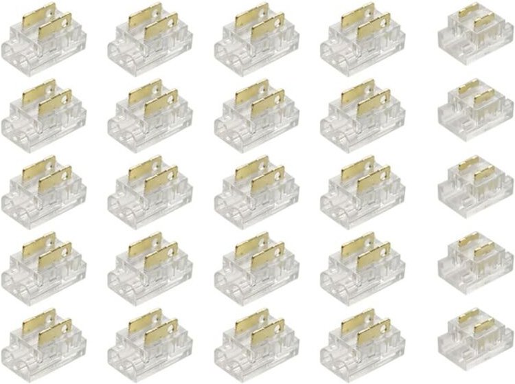 Thumbnail - 25-Teiliges 2-Poliges 5-Mm-COB-LED-Streifen-Verbindungsset für Streifen-Zu-Draht- und Streifen-Zu-Streifen-Verbindungen ...