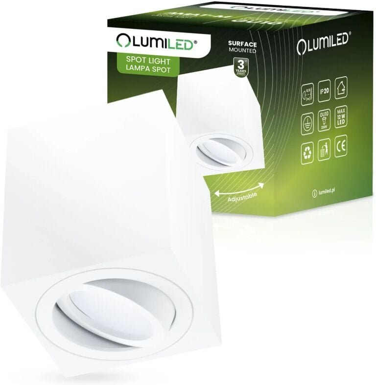 Aufbau HALOGEN Spot Tube Bewegliche Leuchte AMAT-M GU10 Quadratisch Weiß