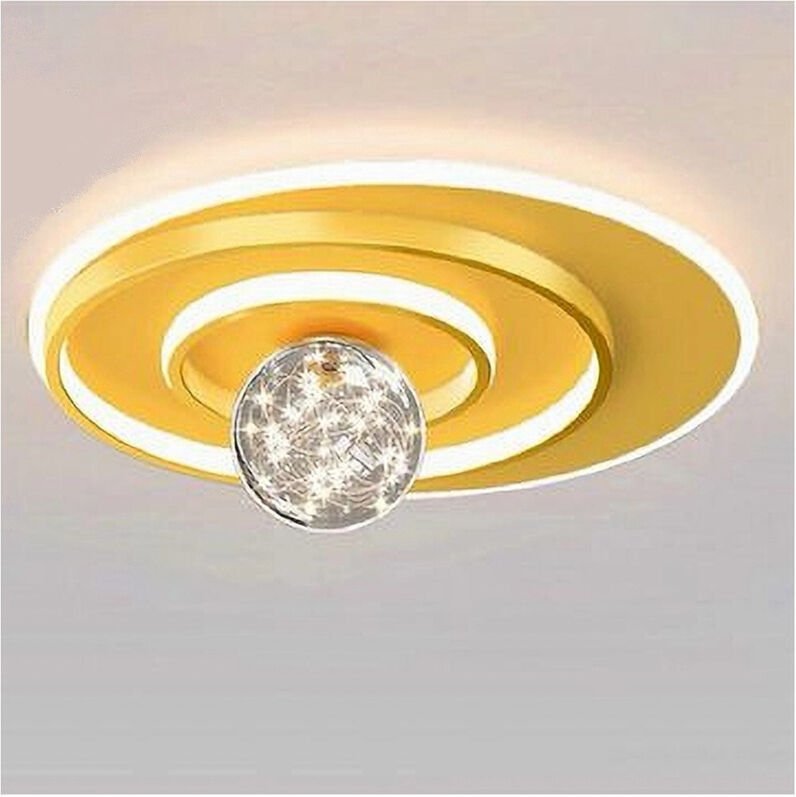 Trade Shop - LED-Deckenleuchte, 48 w, Kreis, Spirale, Gold, Kugel, rund, Kronleuchter, natürliches Licht, 70777 -