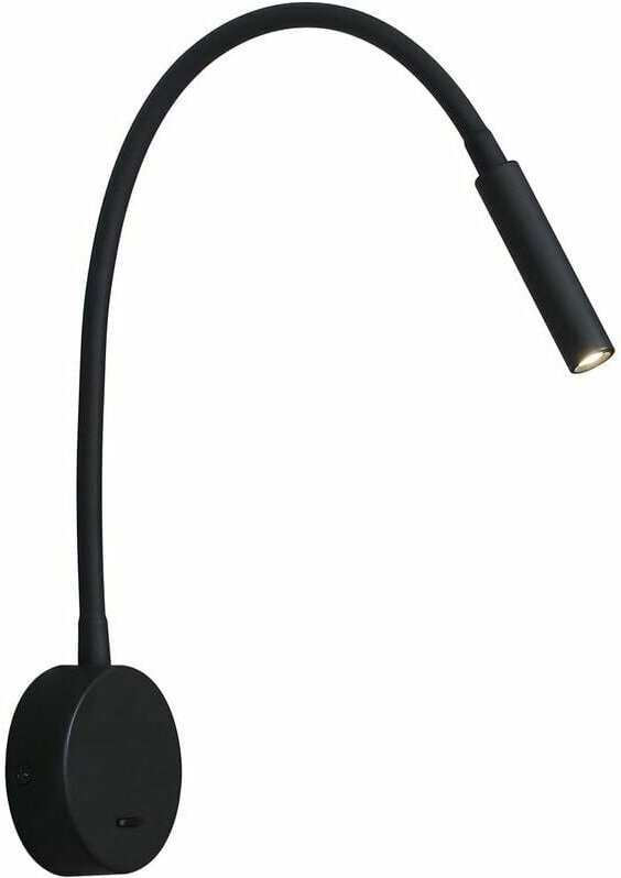 Schwarze Lesewandleuchte, 3 W, 3000 K, LED, flexible Schwanenhalslampe, 240 V, Wandmontage, Leseleuchte mit Schalter für...