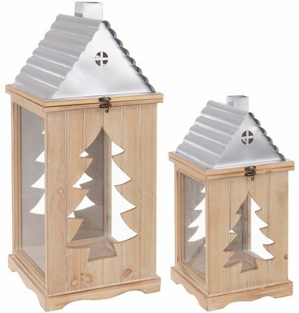 Webmarketpoint - Weihnachtslaterne Set2 Silber