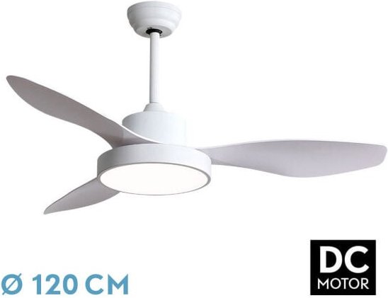 Thumbnail - TODOLAMPARA - Deckenventilator de mit Licht LED 40W Modell HAYATE Weiß, 3 Schattierungen de Licht mit Speicher, 3 Flügel...