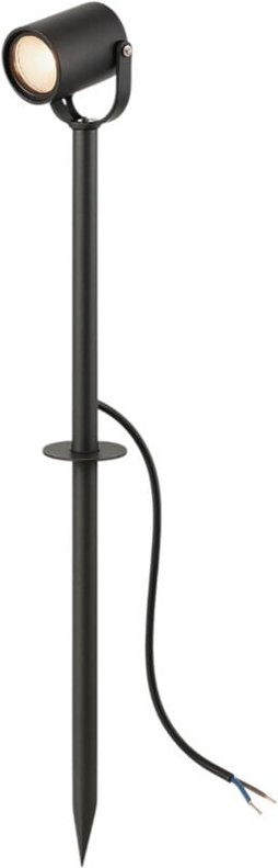 Trade Shop - FARETTO GRANDE DA GIARDINO A PICCHETTO GU10 IP54 IN ALLUMINIO GRIGIO DA ESTERNO PS-01 -