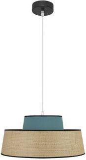 Fabrilamp - Verstellbare Hängeleuchte Modell Jia 1Light Natur/Türkis