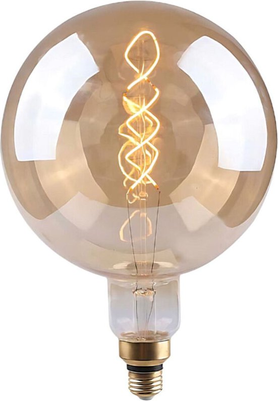 Orion91 - Riesige Globe-LED-Lampe E27, 4 w, entspricht 28 w, 280 lm, dimmbar, 2100 k, klar, 25.000 h 7hSevenOn Vintage