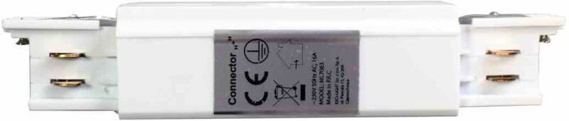 Schienenleuchten-Lampenverbinder weiß 3-Phasen Typ: gerade