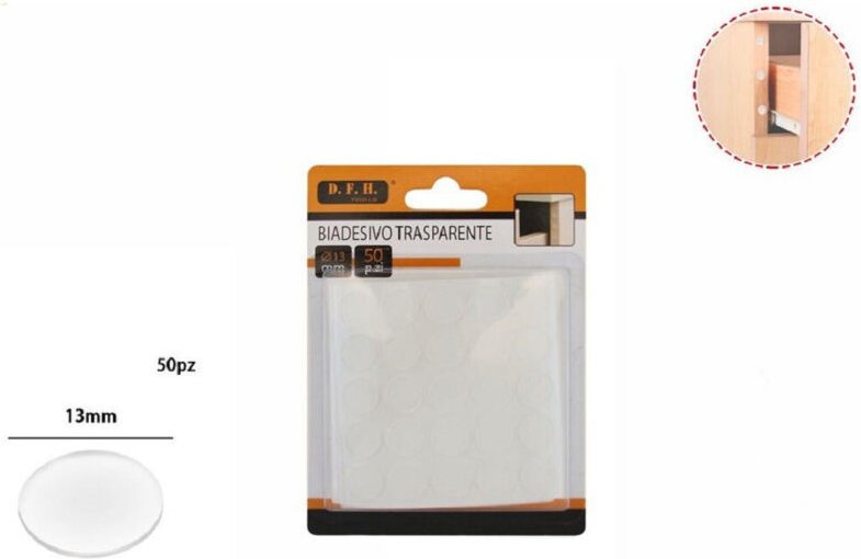 Trade Shop - set 50 biadesivo pezzente gommino rotondo schutz -