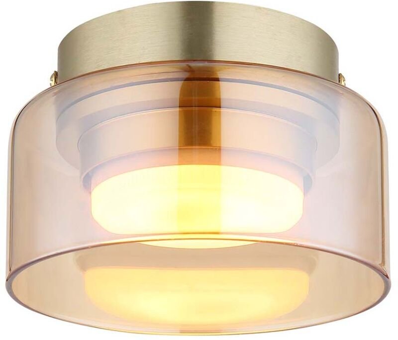 Globo Lighting - Deckenleuchte Deckenlampe Esszimmerlampe amber goldfarben 1 flammig led d 13 cm