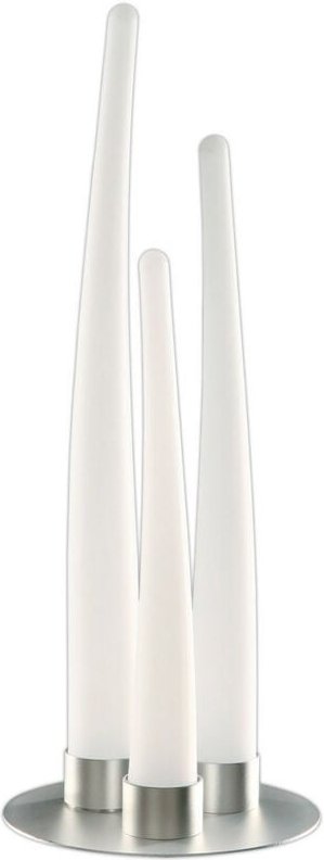 Inspired Mantra Estalacta Tischlampe 3-flammig für den Innenbereich, Silber/Opalweiß