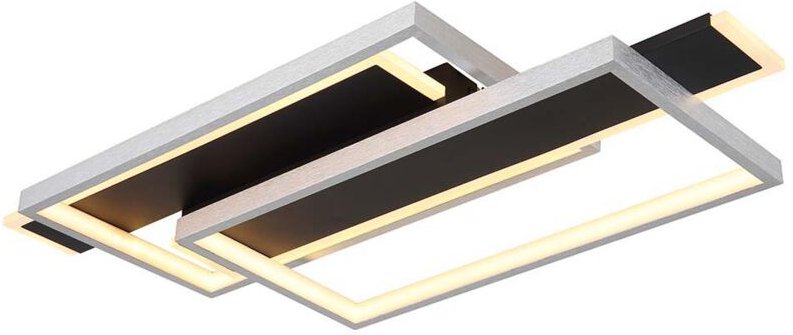 Thumbnail - Globo Lighting - Deckenleuchten Designleuchte Wohnzimmerlampe led Aluminium schwarz opal eckig