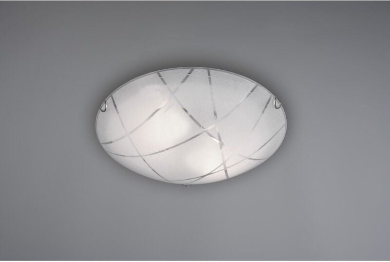 Sandrina Deckenleuchte mit weißem Splittglas 2xE27 Ø40 cm Trio Lighting