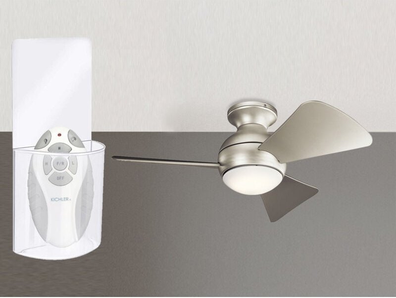 Kleiner Deckenventilator Silber, mit Licht - Feuchtraumgeeignet, Ø 86cm