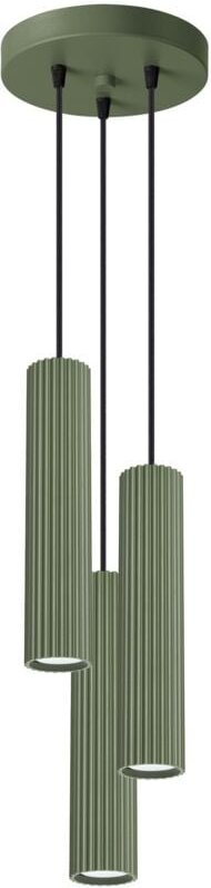 Sollux Karbon Minimalistische Cluster Drop Pendelleuchte 3 Licht Olivgrün