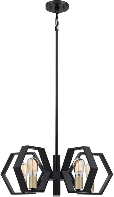 Elstead Quoizel Bismarck Pendelleuchte Erde Schwarz