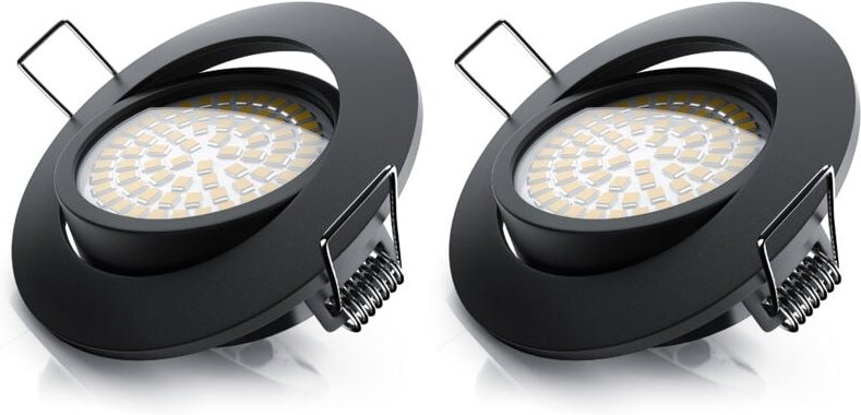 Brandson - 2x led Deckenspots dimmbar & schwenkbar Einbaustrahler mit Aluminium Rahmen in schwarz