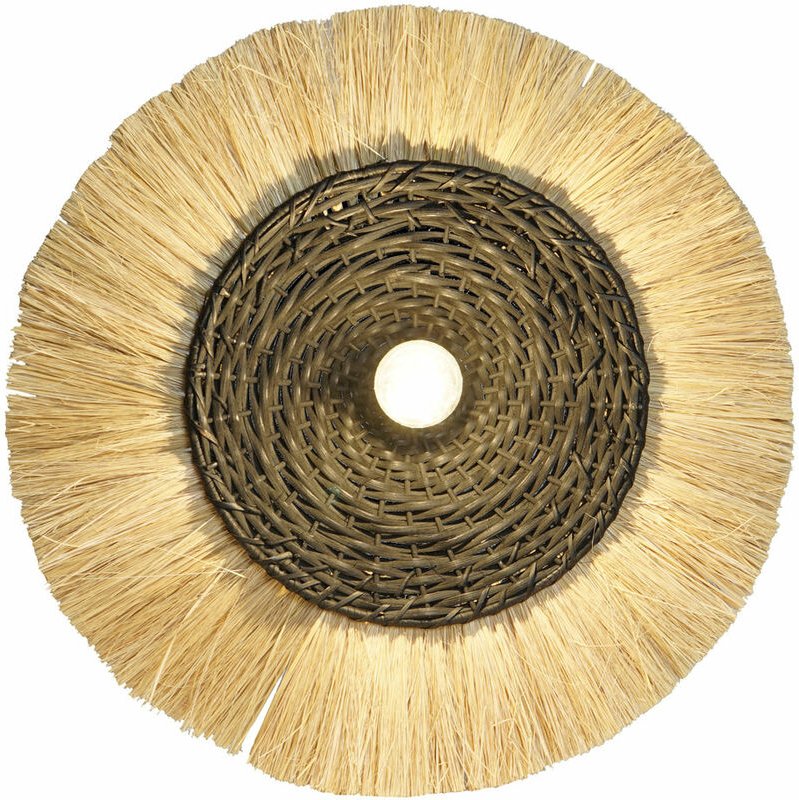 Dkd Home Decor - Jute Eisenwandlampe 42x9x42 Natürliche Decke Jute Eisenmaterial mehrfarbige Farbfamiliendecke und Lampe...