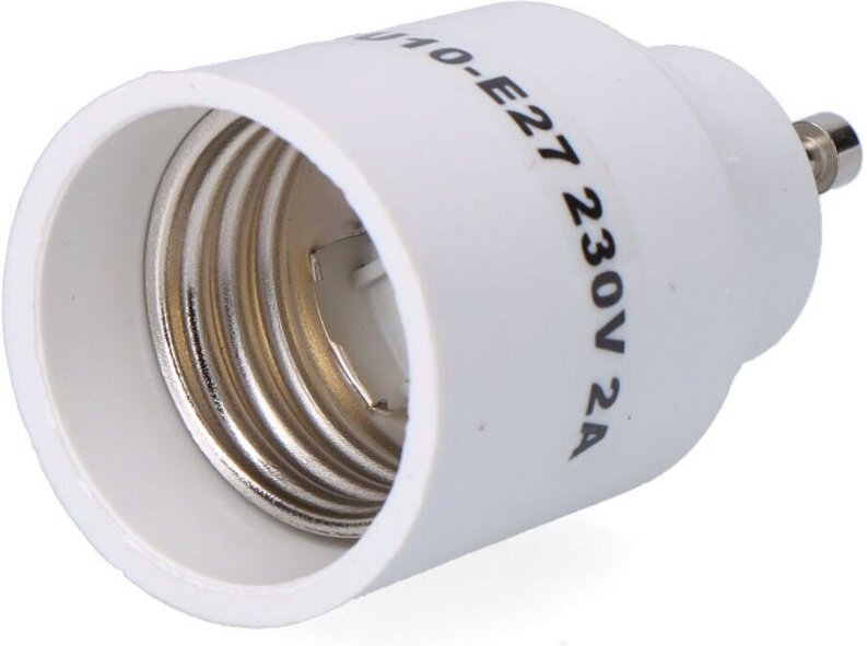 GU10 auf E27 Konverter, 2 auf 230 V, weiß, ø35 x 58 mm (eingeschweißt)