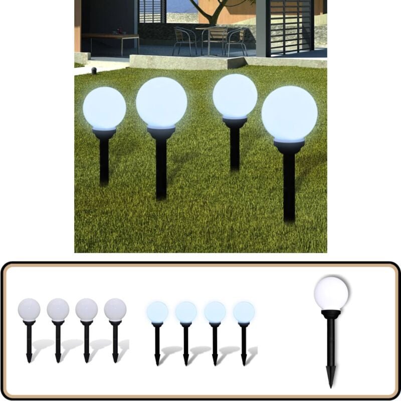 Thumbnail - Wegeleuchten 4 Stk. led 15 cm mit Erdspieß - LED-Solarleuchte - Gartenleuchte - Außeleuchte - Wegleuchtne - Solarlicht