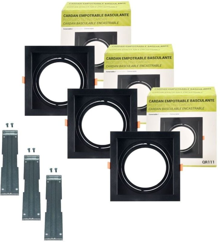 3er Pack – Downlight Einbauring kardanisch für QR111 oder AR111