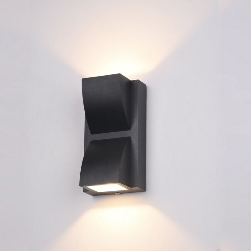 Italux Edgar - Moderne LED-Außenwandleuchte Schwarz, Warmweiß 3000K 120lm, IP54