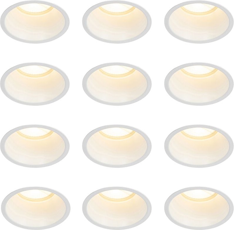 Set mit 12 weißen Einbauleuchten GU10 70 mm IP44 - Dept