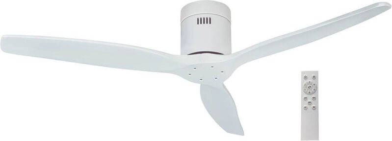 DC-Deckenventilator, 52 Fuß Motor, 3 Holzflügel, Weiß