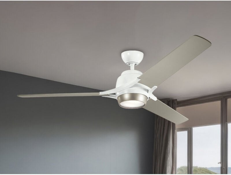 Deckenventilator zeus mit Licht und Fernbedienung, Weiß-Silber, ø 152cm