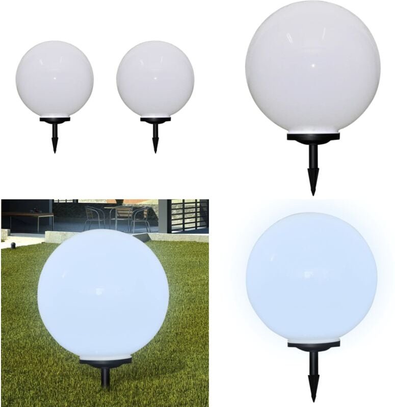 Wegeleuchten 2 Stk. led 50 cm mit Erdspieß - led Solarleuchte - Gartenleuchte - Outdoor Beleuchtung - Wegleuchtern - Ter...