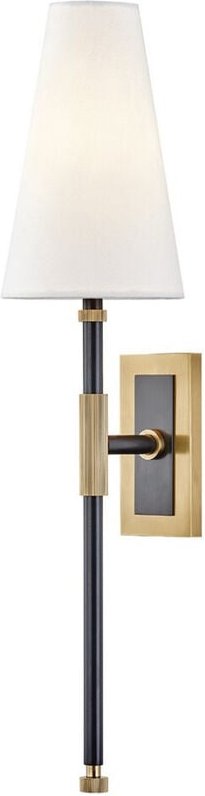 Thumbnail - Bowery 1 Light 'a' Wandleuchte Altmessing, Leinen