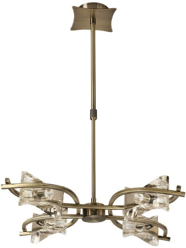 Inspired Mantra - Kromo - Teleskop Semi Flush Cabrio 4 Light G9, Antik Messing