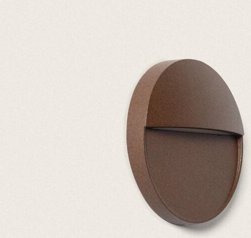 LED-Wandeinbauleuchte Außen 3W CCT Wählbar Oberfläche Rund Jade Braun