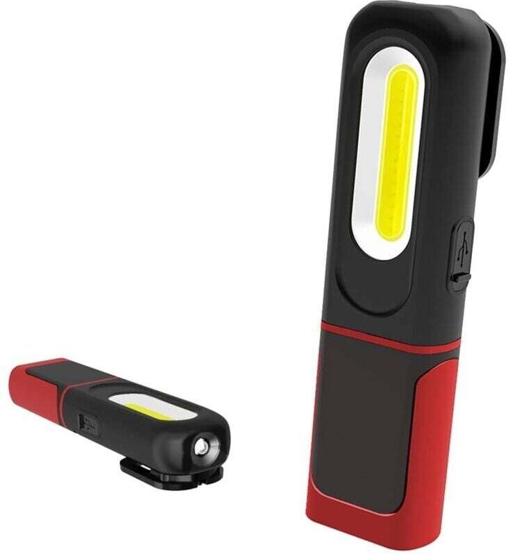 Wiederaufladbare LED-Arbeitsleuchte, 2-in-1 5-W-COB-LED-Inspektionslampe, Taschenlampe mit Magnetfuß und Haken für Heimw...