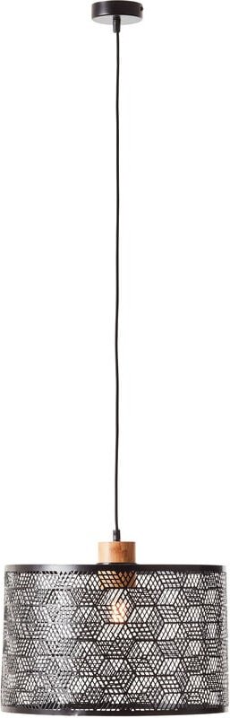 Lampe Santy Pendelleuchte 1flg schwarz/natur Kunststoff schwarz 1x A60, E27, 52 w - Brilliant