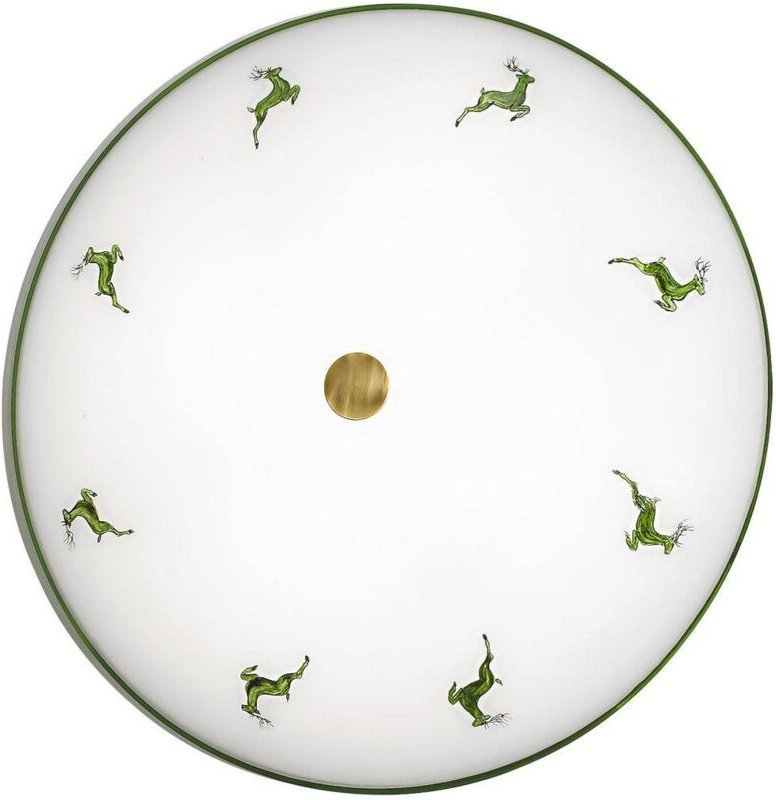 Kolarz - nonna - Cottage Style Glas gemusterte Flush Deckenleuchte Antik Messing, 4x E27