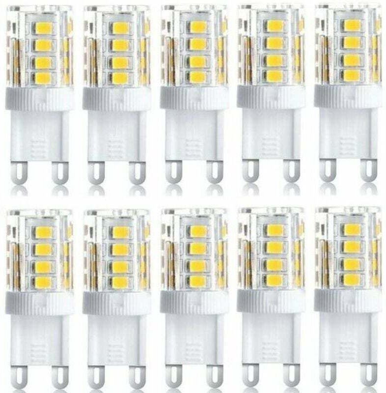 Pack de 10 focos LED, luces LED decorativas, bombillas LED G9, 5 W, blanco cálido/blanco frío, bombillas LED de bajo con...