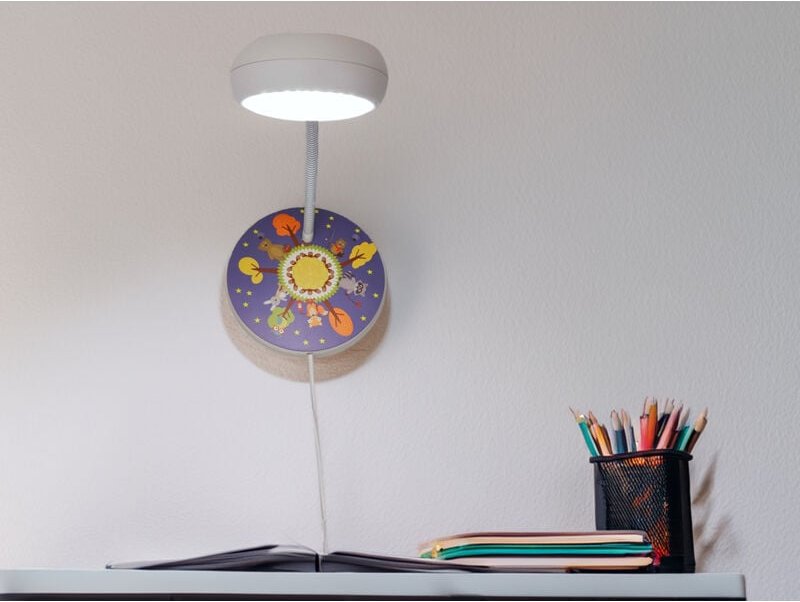 Meinewunschleuchte - led Wandleuchte für Kinderzimmer mit Wald-Motiven, Flexarm, Höhe 20cm