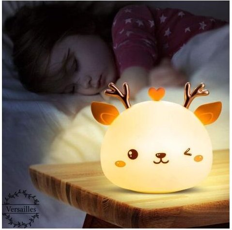 Kindernachtlicht, Baby-Mädchen-Hirsch-Nachtlicht, wiederaufladbares LED-Nachtlicht zum Einstecken, tragbare mehrfarbige ...