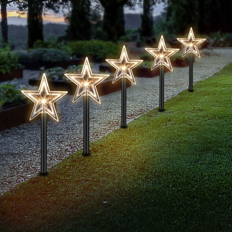 SWANEW LED Leuchtstäbe Sterne 5er Set Sterne Weihnachtsbeleuchtung Weihnachtsbaum LED Leuchtstäbe Sterne Lichterketten