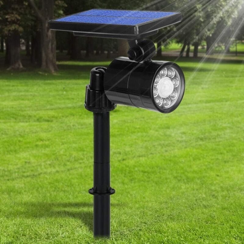 Ultrastarke Solarleuchte für den Außenbereich mit Bewegungsmelder, 7 LED-Solarstrahler 800 Lumen, IP65 wasserdicht, 4 Mo...