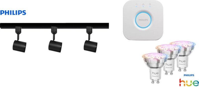 Philips LED Leuchten 3er Spot Zilo Easy Link + Smart-Home schwarz 100 cm warmweiß-kaltweiß RGB