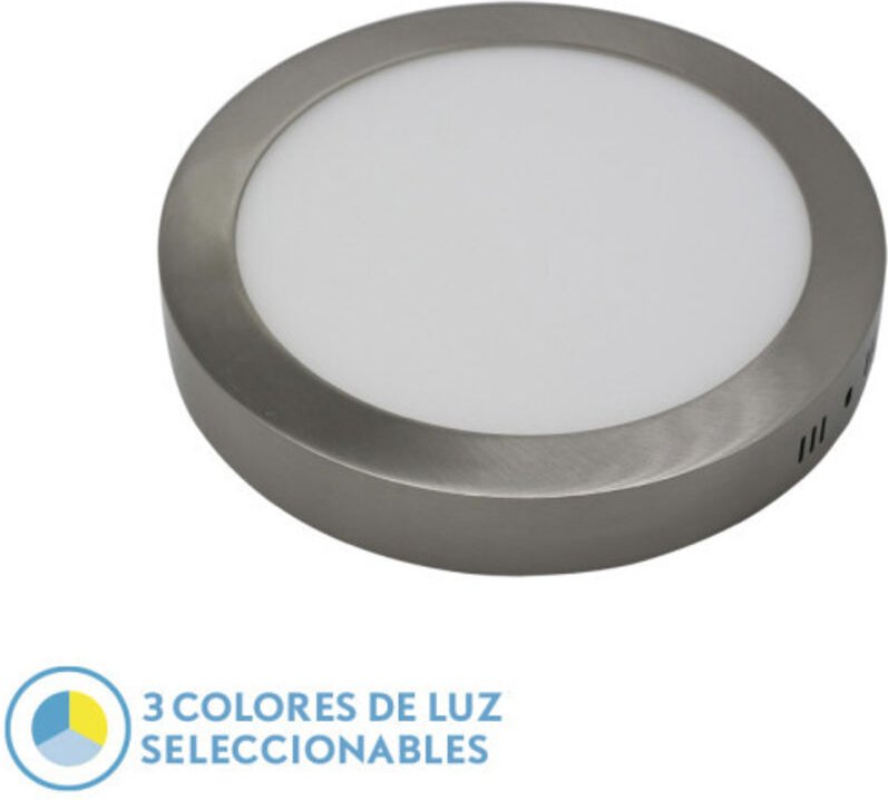 Fabrilamp - Anbaudownlight diorite 18w 3000k-4000k-6500k Nickel 1620lm 3,5x22x22 Cm
