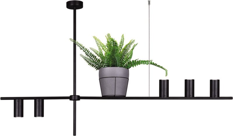 Moderner schwarzer Blumentopf-Kronleuchter Kaja ROCCO K-4756