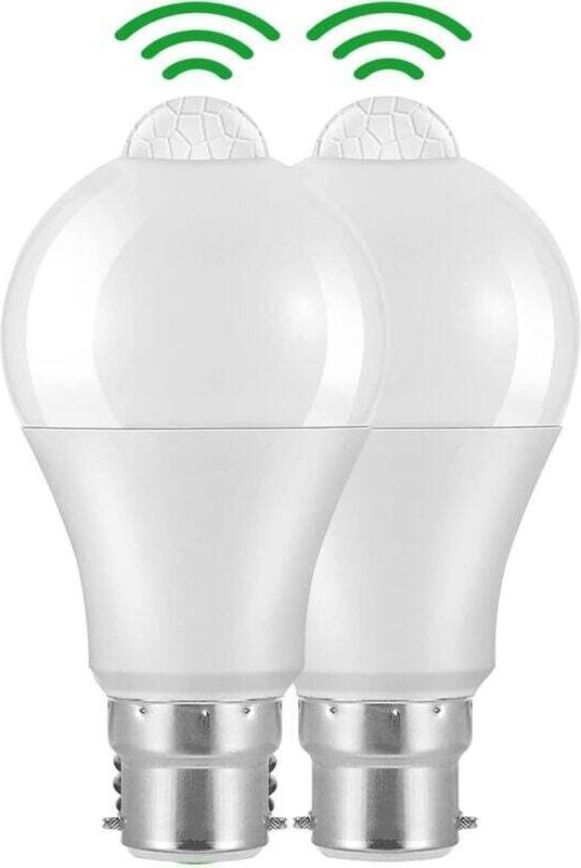 B22 Bajonett-LED-Bewegungsmelderlampe, 12 W, 1020 lm, Kaltweiß 6000 K, CIR 85, IP42 wasserdicht, energiesparend, nicht d...