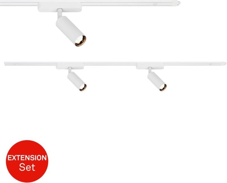 Luxtrail Schienensystem, Erweiterungsset, 2x led Spots, Schwenkbar, Erweiterbar, Weiß, 1 m - Briloner